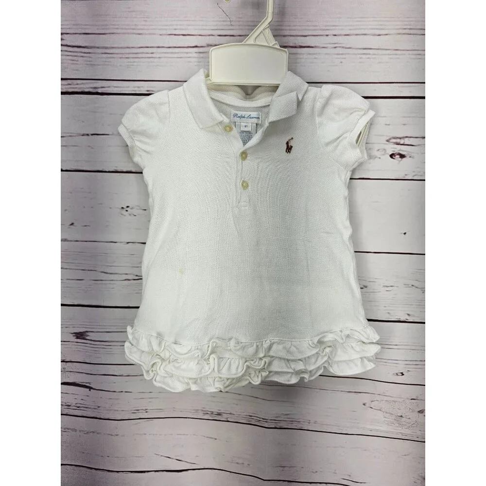 Ralph Lauren Polo White Ruffle Size 6‎ Months Girls Dress